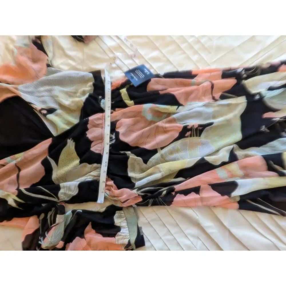 Lulu's wondrous water lilies black floral print maxi dress nwt sz S - Picture 6 of 7